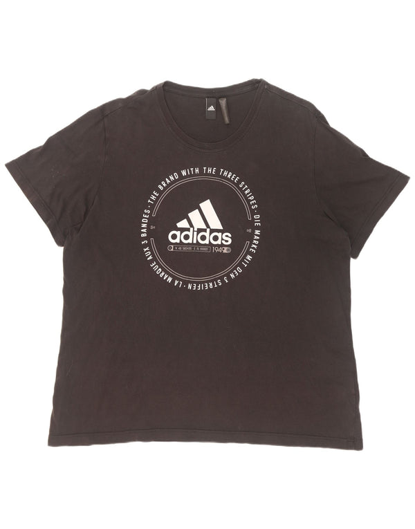 Adidas Herren Grafik T-Shirt Top XL Schwarz Baumwolle
