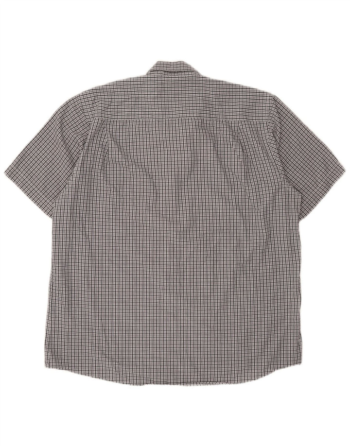 Pierre Cardin Herren-Hemd, kurzärmelig, reguläre Passform, 3XL, grau kariert, Polyester