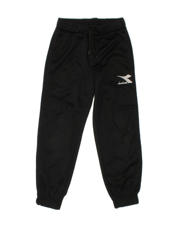 DIADORA Boys Tracksuit Trousers Joggers 6-7 Years Small Black Polyester Vintage Diadora and Second-Hand Diadora from Messina Hembry 
