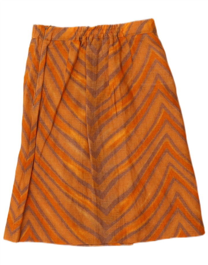 STIZZOLI Damen A-Linienrock IT 42 Medium W28 Orange gestreifte Viskose