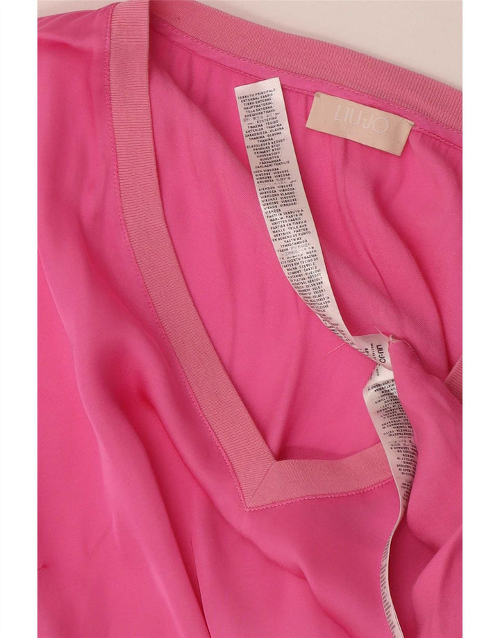 Liu Jo Damen Blusenoberteil UK 10 Small Rosa Baumwolle