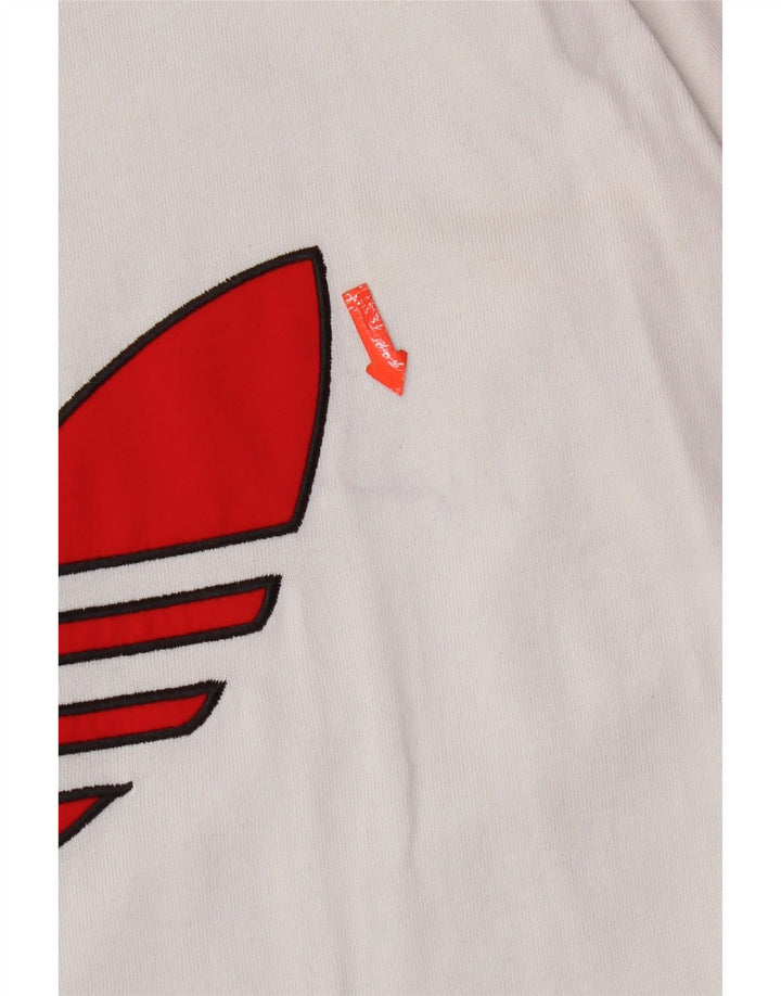 Adidas Herren Grafik-T-Shirt-Oberteil aus mittelweißer Baumwolle