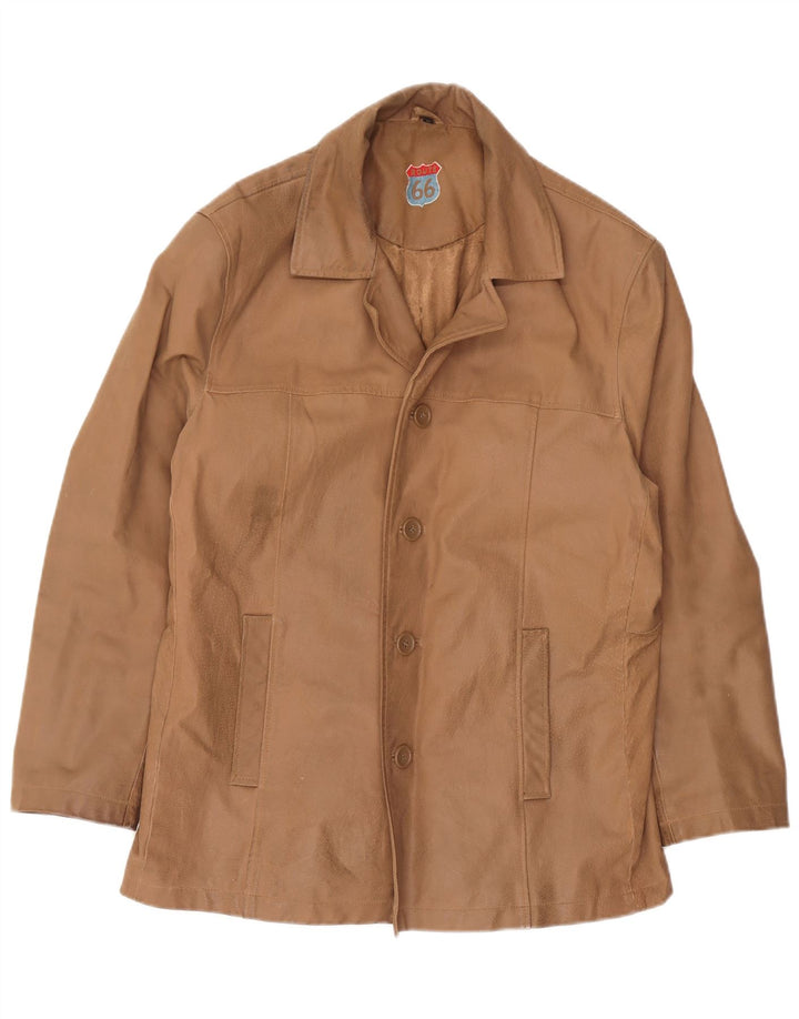 Route 66 Herren-Lederjacke, UK 38, mittelbeiges Leder