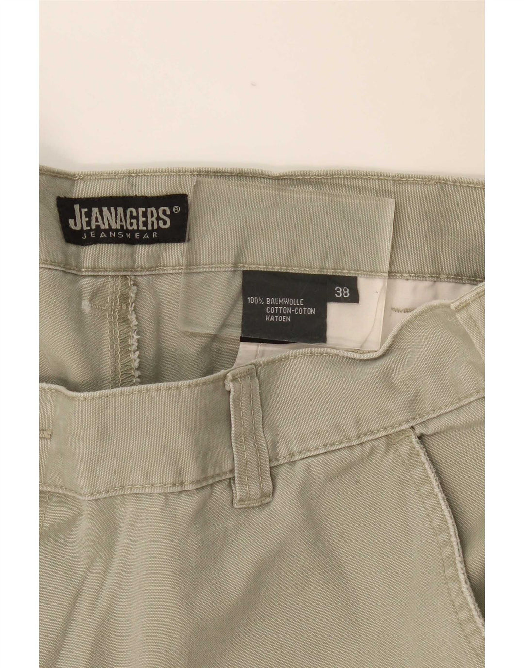 Jeanagers Herren Cargo-Shorts W38 XL Khaki Baumwolle