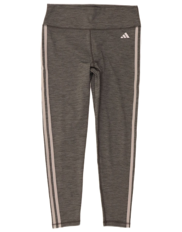 Adidas Damen Leggings UK 16/18 Large Grau Polyester