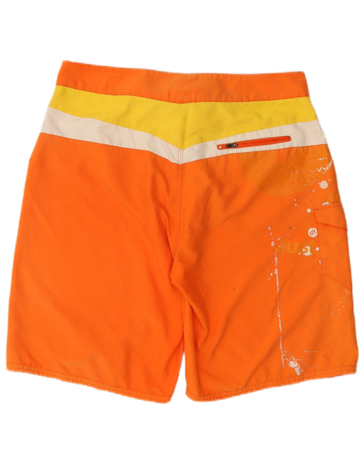 Nike Herren-Badeshorts mit Grafik, groß, orangefarbenes Farbblock-Polyester