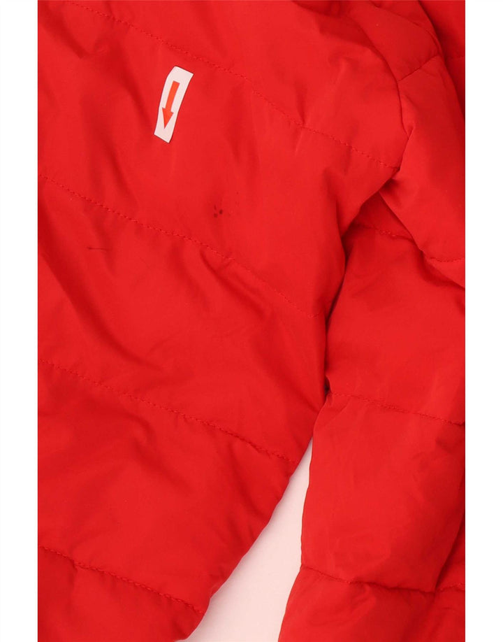 Superdry Wattierter Mantel mit Kapuze für Damen, UK 14, Größe L, Rot, Polyester