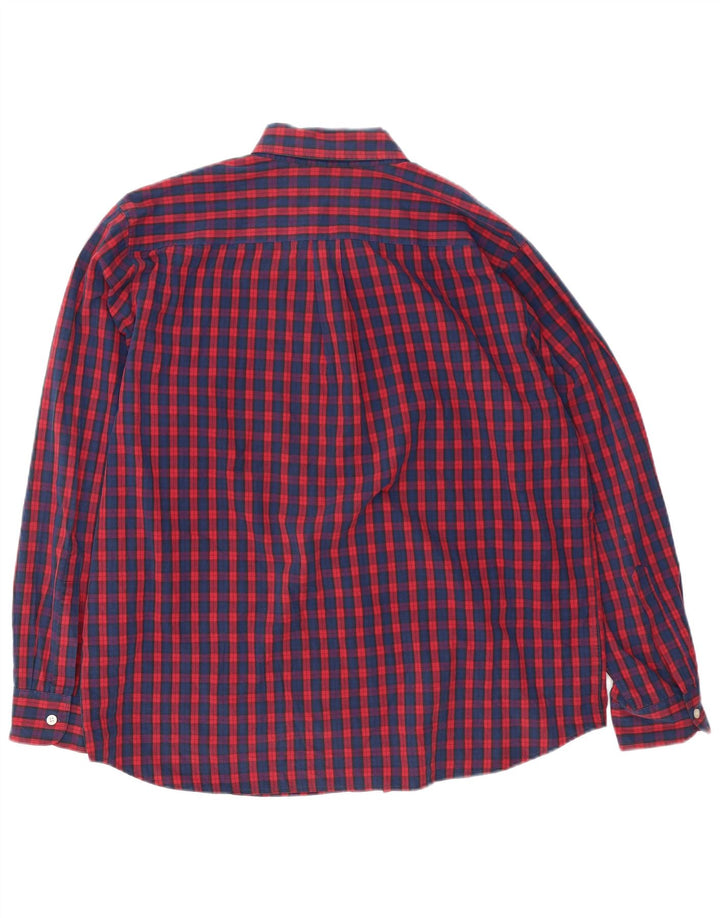 Dockers Herren-Hemd mit Standard-Passform, XL, rot kariert, Baumwolle