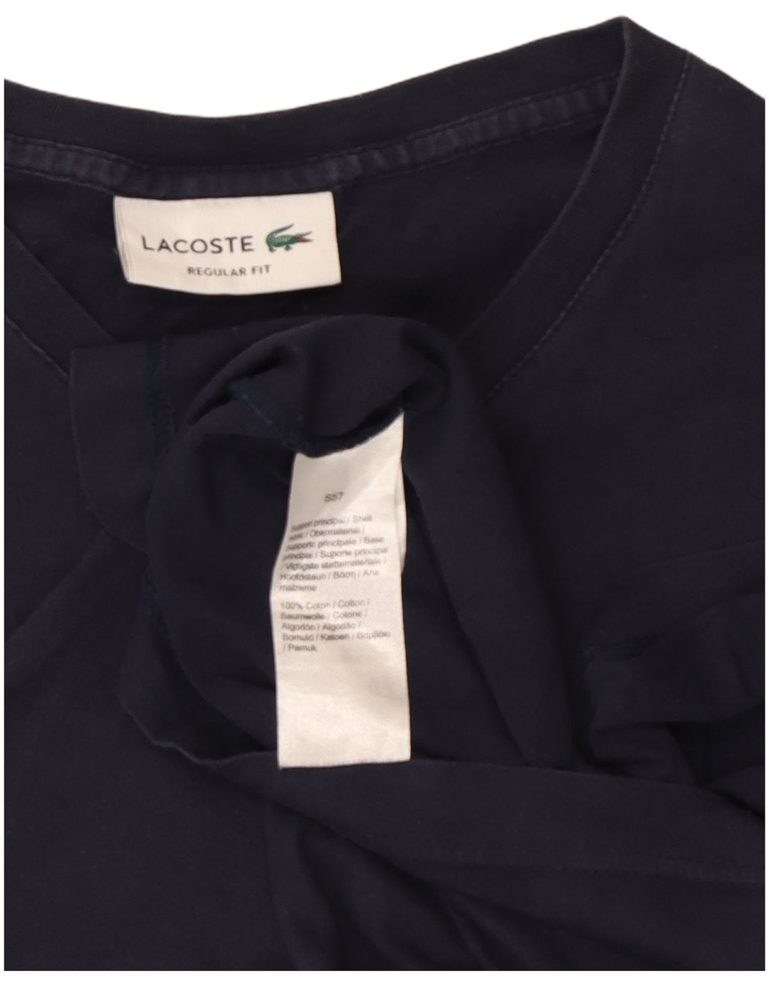 Lacoste Herren-T-Shirt mit normaler Passform, mittelmarineblaue Baumwolle