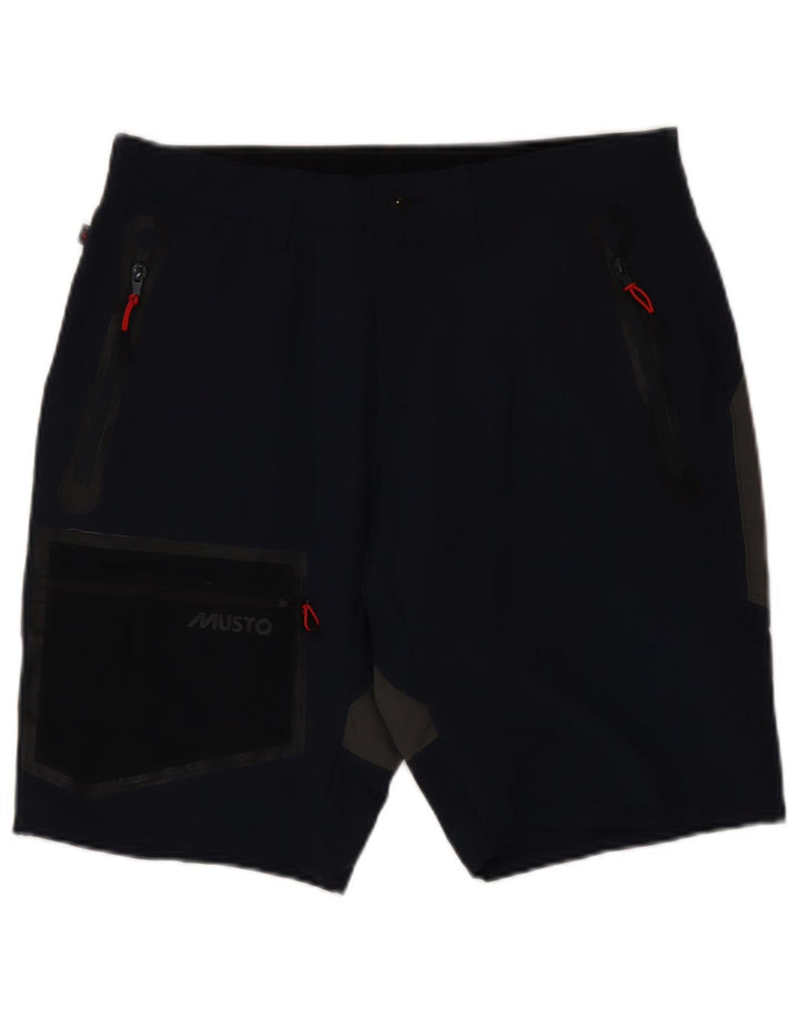 Musto Herren Cargo-Shorts W32 Medium Navy Blue Colourblock Polyamid
