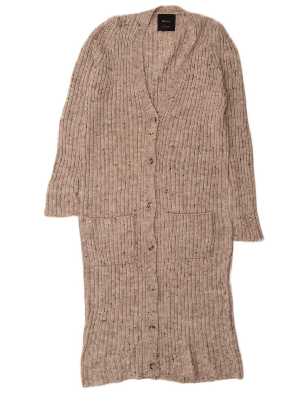 Zara Damen Pulloverkleid UK 10 Small Grau meliertes Acryl