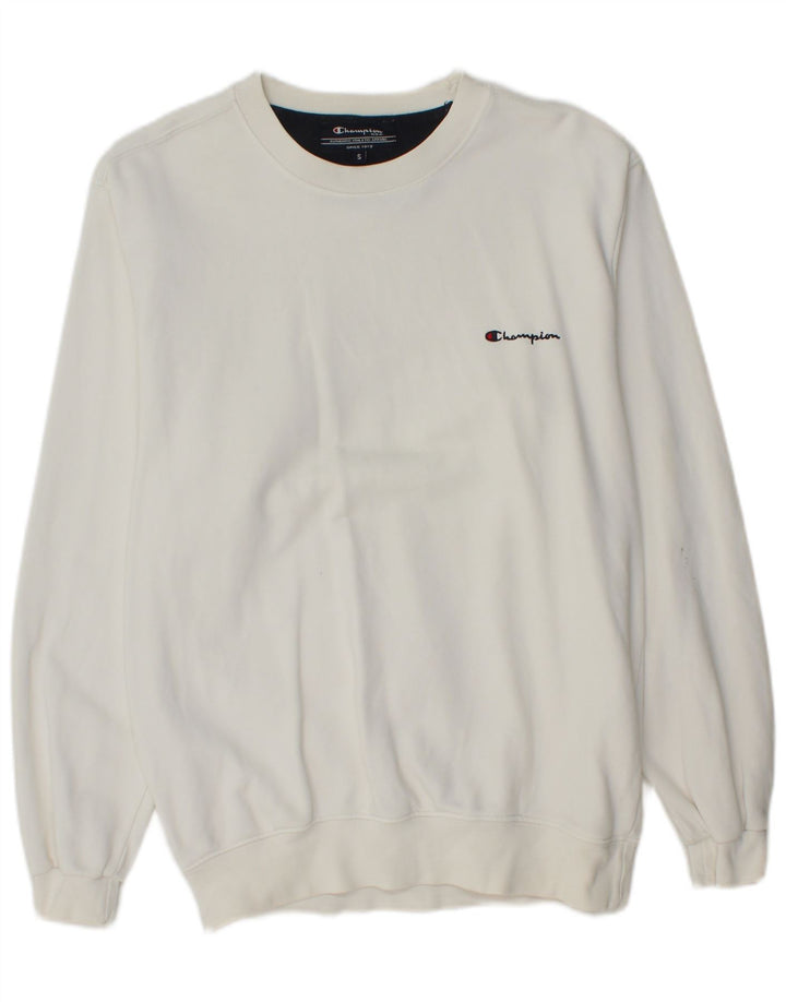 Champion Herren-Sweatshirt, Pullover, Größe S, weiße Baumwolle