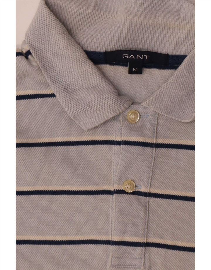 Gant Herren-Poloshirt aus mittelblauer, gestreifter Baumwolle