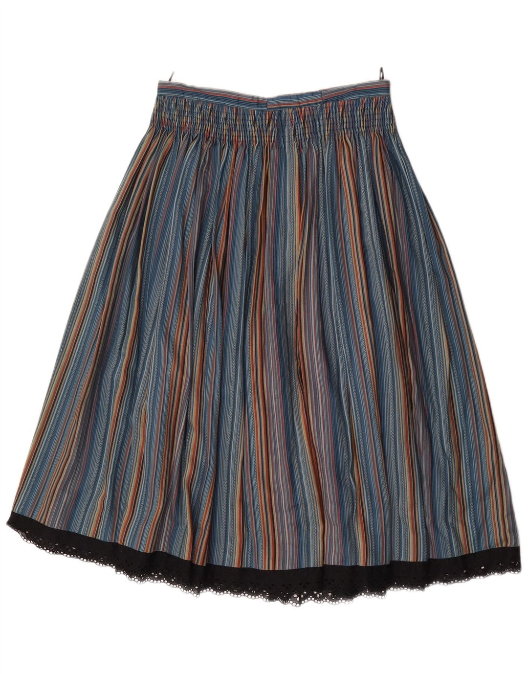 Vintage Damen High Waist Flared Rock W27 Klein bunt gestreift