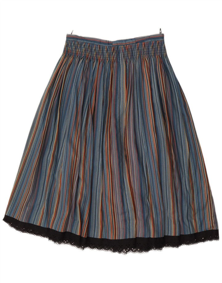 Vintage Damen High Waist Flared Rock W27 Klein bunt gestreift