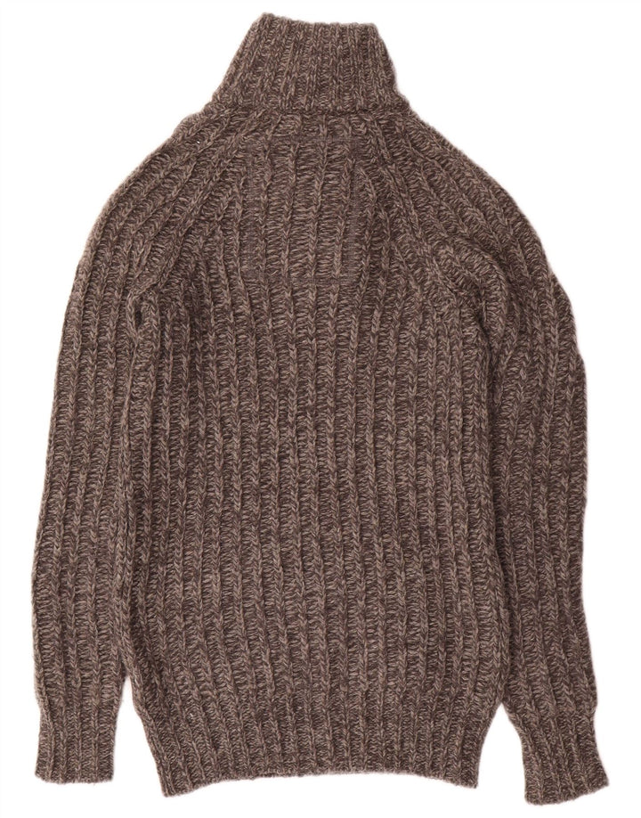 Superdry Herren-Pullover mit Knopfkragen, Größe S, graue Wolle