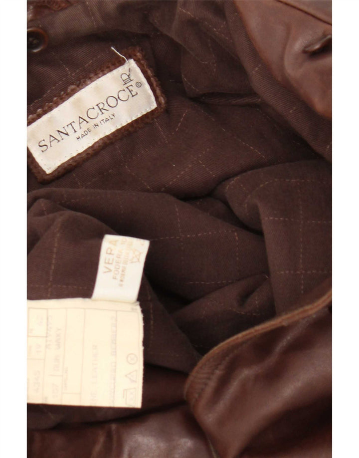 Santacroce Damen Lederjacke IT 42 Mittelbraunes Leder