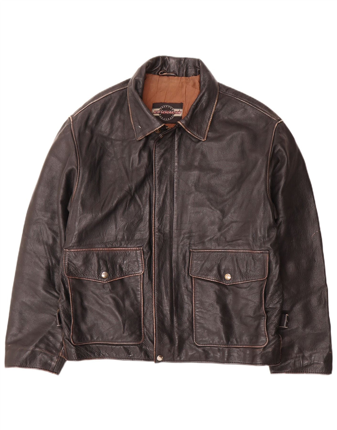 Vintage Herren Lederjacke IT 50 Large Schwarz