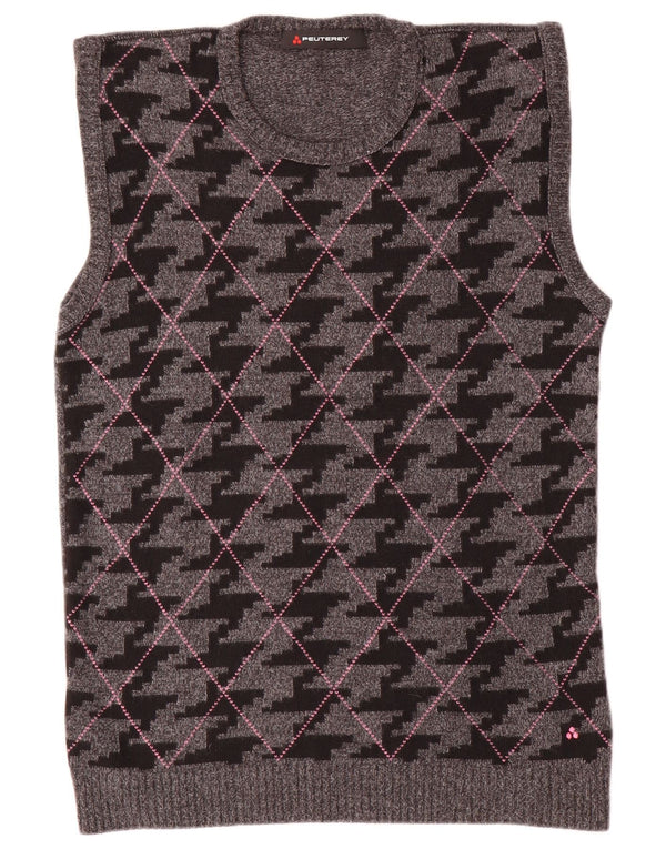 PEUTEREY Herren Weste Tank Top 2XL Grau Argyle/Diamant Kaschmir