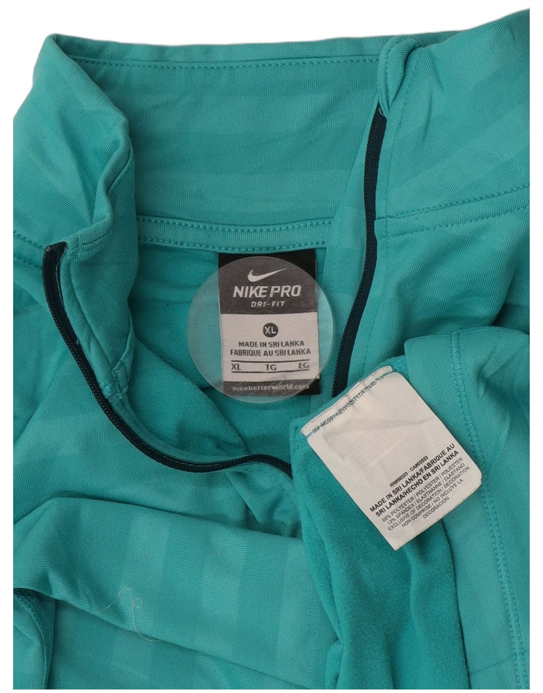 Nike Damen Dri Fit Zip Neck Pullover Trainingsanzug Top UK 18 XL blau gestreift