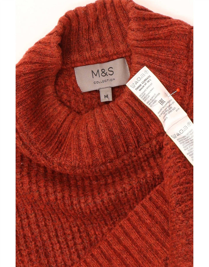 Marks & Spencer Herren-Pullover mit Rollkragen, mittelbraunes Acryl