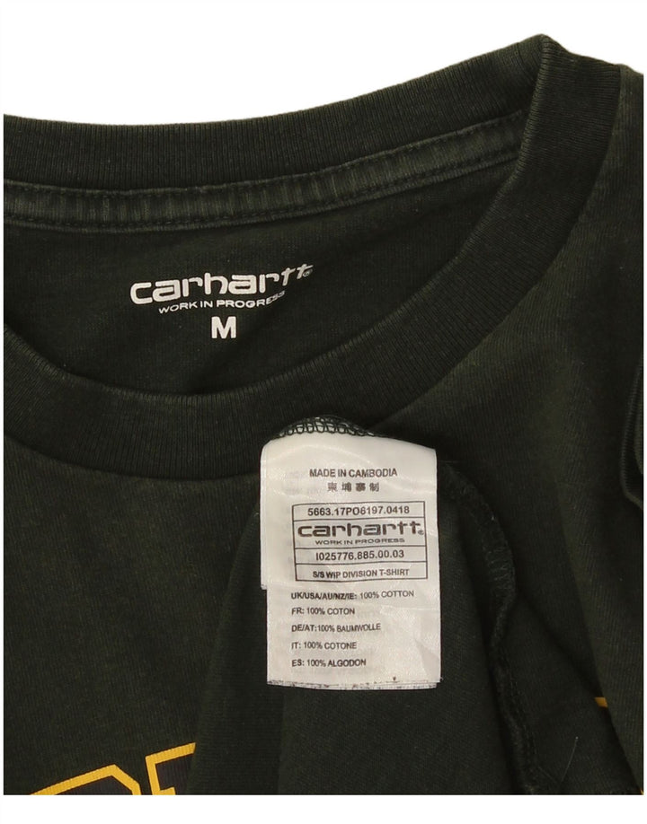 CARHARTT Herren Grafik-T-Shirt-Oberteil aus mittelgrüner Baumwolle
