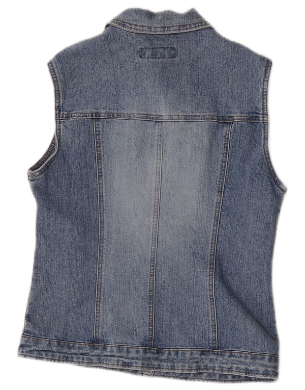 Benetton Damen Jeansweste UK 10 Small Blau