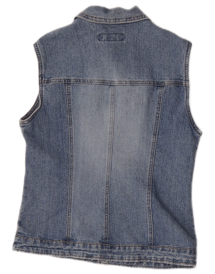 Benetton Damen Jeansweste UK 10 Small Blau