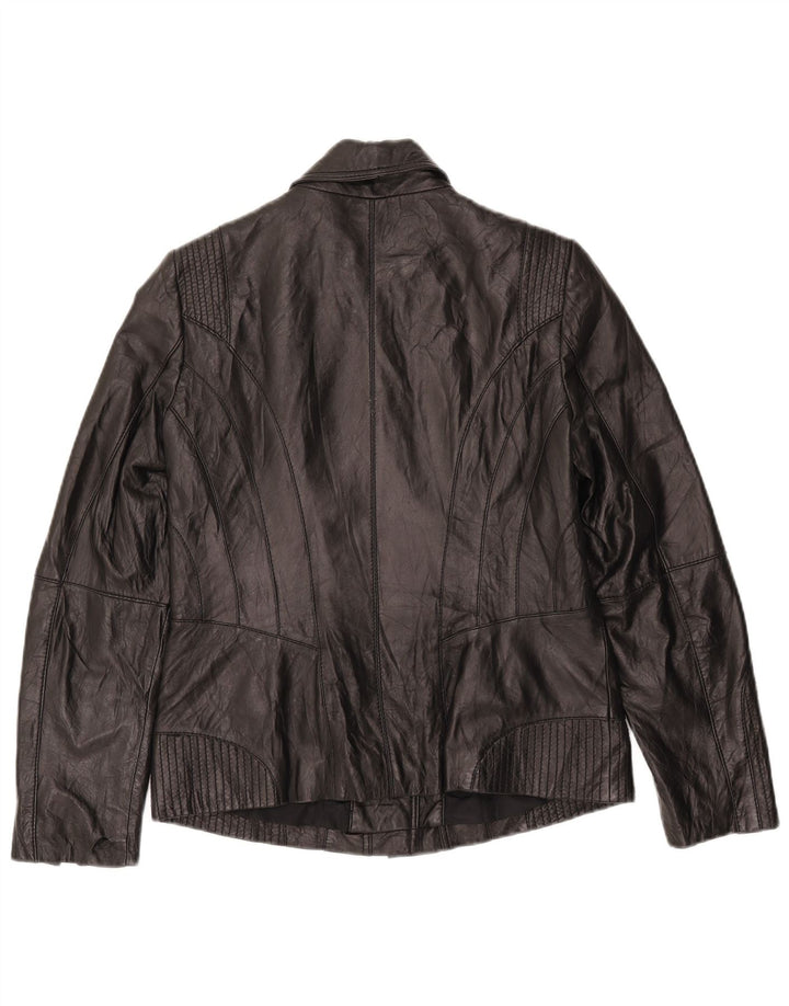 BONITA Damen-Bikerjacke aus Leder, EU 38, mittelschwarzes Lammleder