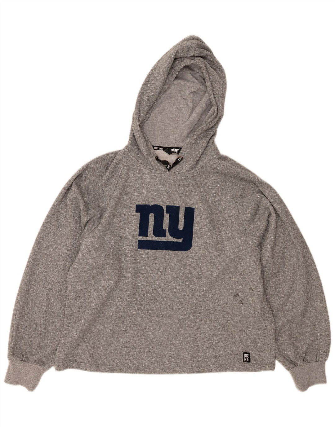 DKNY Womens Graphic Oversized Hoodie Pullover UK 14 Mittelgraues Polyester