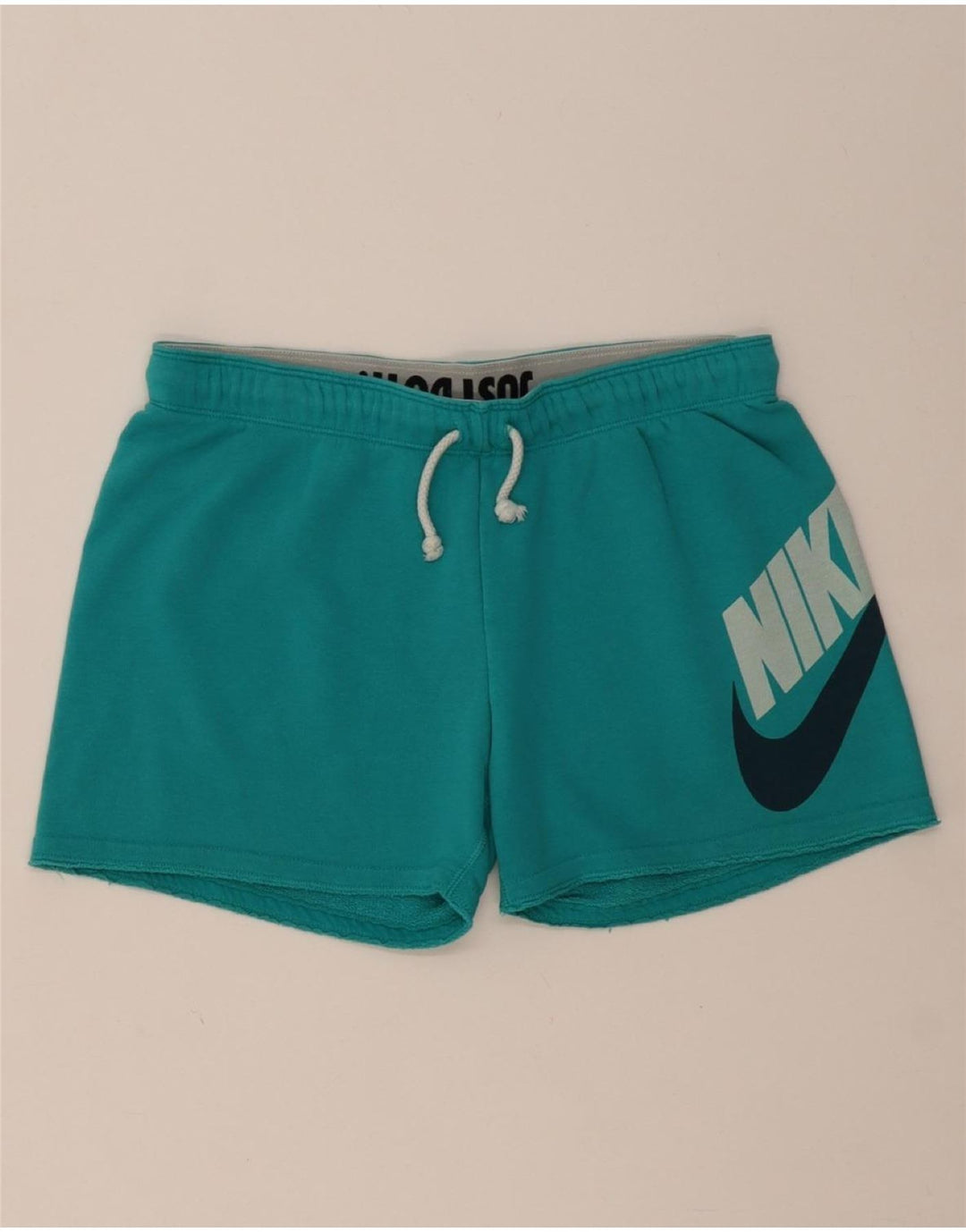 NIKE Womens Graphic Sport Shorts UK 14 Medium  Turquoise Cotton Vintage Nike and Second-Hand Nike from Messina Hembry 
