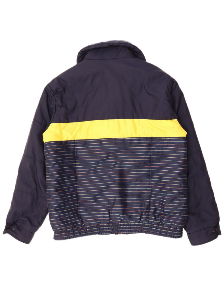 SAN FELICE Herren Bomberjacke UK 42 XL Marineblau Colourblock Baumwolle