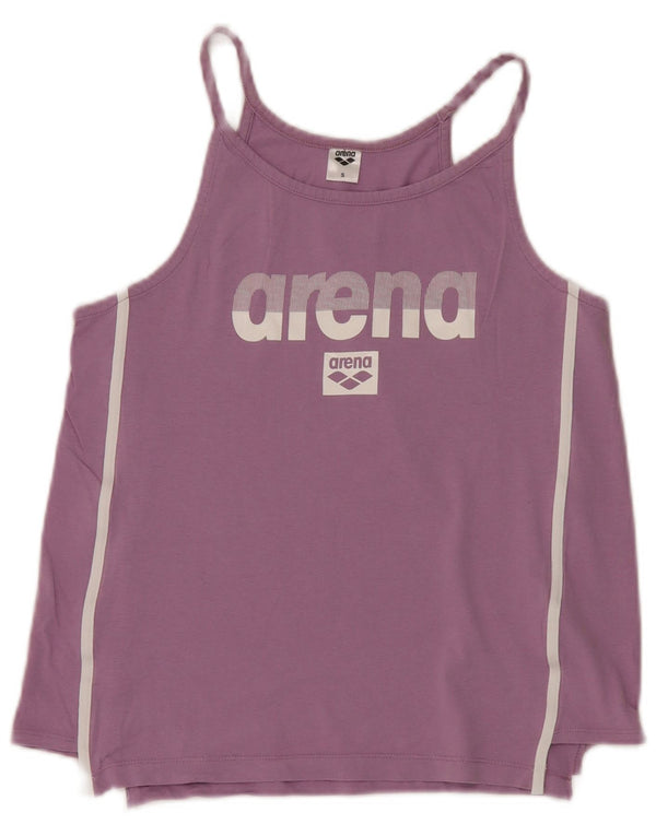 Arena Womens Crop Graphic Vest Top UK 10 Small Lila Baumwolle