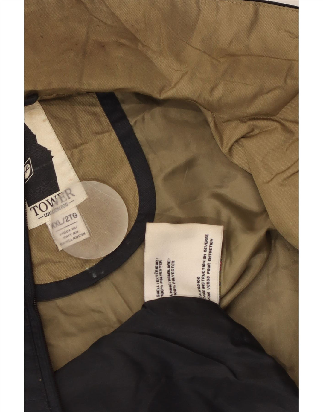 London Fog Herren-Regenjacke mit Kapuze, UK 44, 2XL, schwarzes Polyester