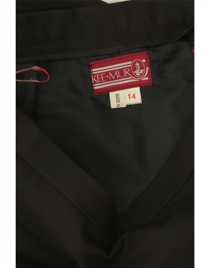 Vintage Damen Bleistiftrock UK 14 Medium W28 Schwarz Polyester