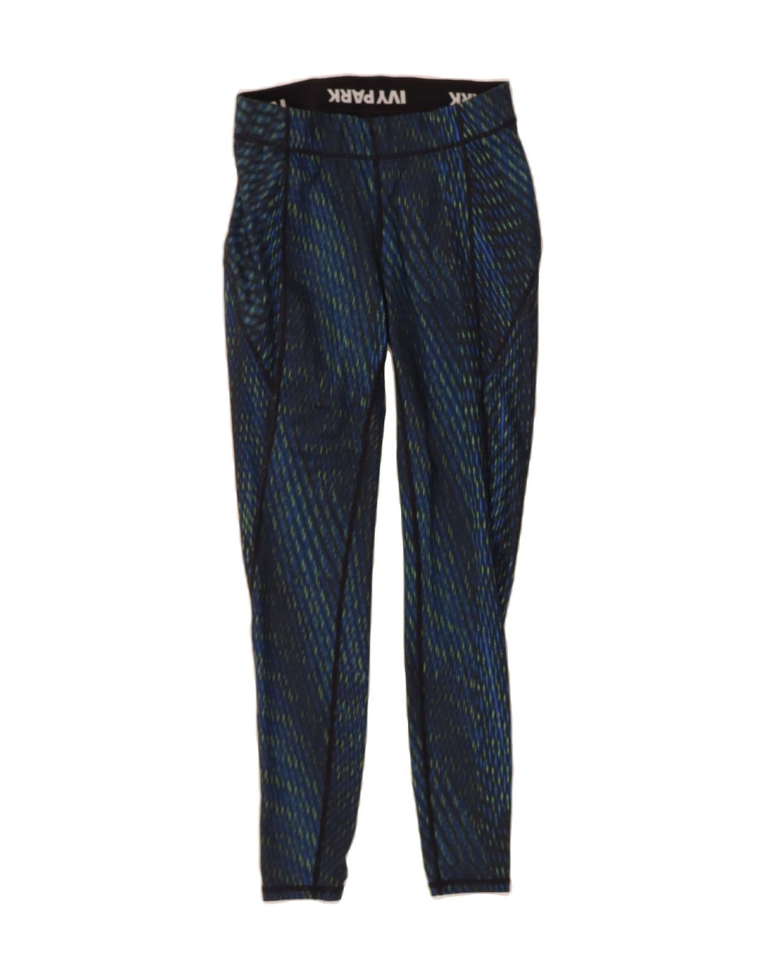 IVY PARK Womens Leggings UK 12 Medium Blue Striped Polyester Vintage Ivy Park and Second-Hand Ivy Park from Messina Hembry 