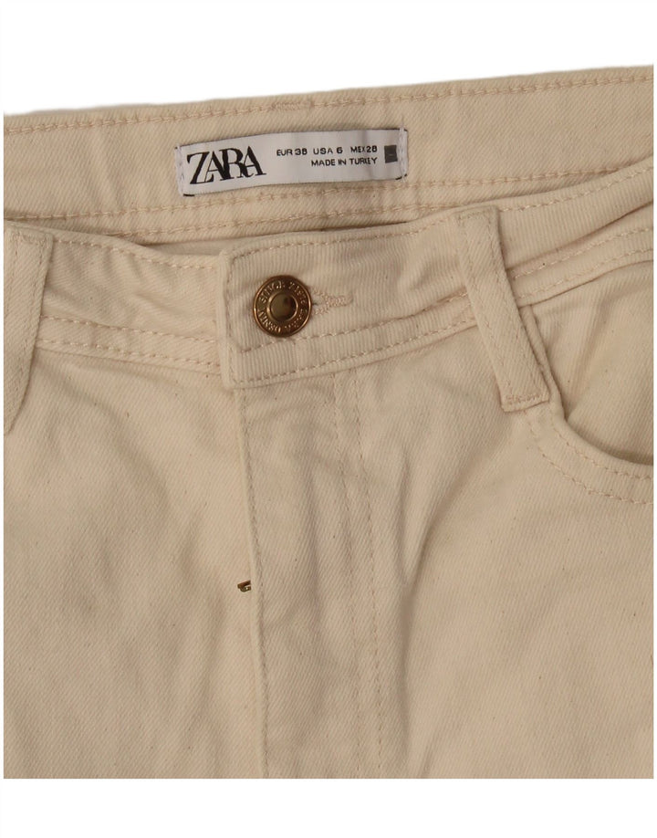 Zara Damen Slim Jeans EU 38 Small W28 L33 Off White