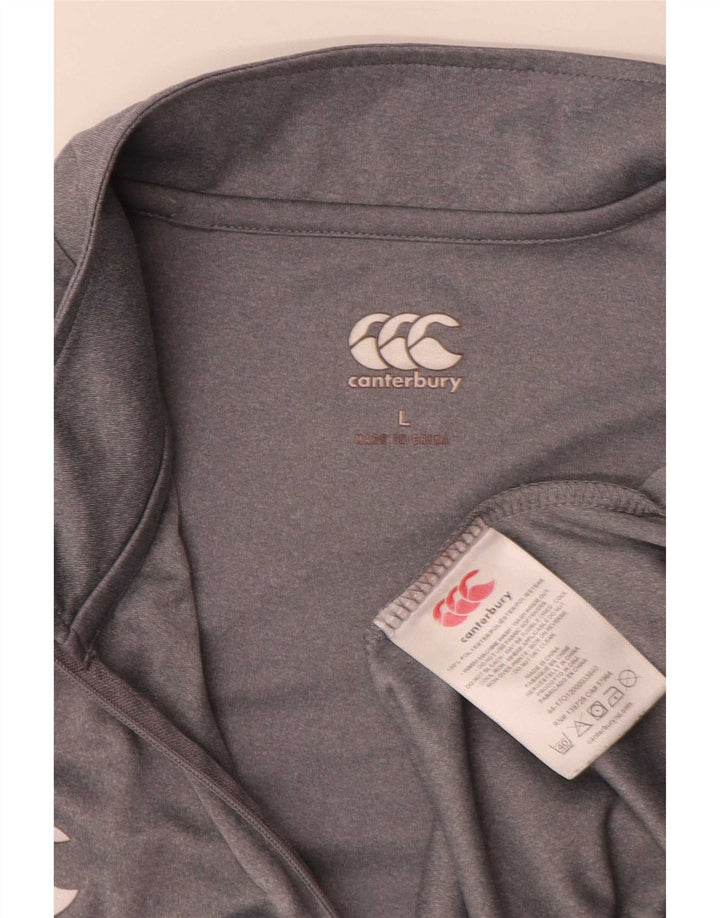 Canterbury Herren-Pullover-Trainingsanzugoberteil mit Reißverschluss am Hals, großes graues Polyester