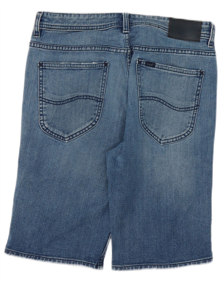 Lee Herren Distressed Denim Shorts W32 Mittelblaue Baumwolle