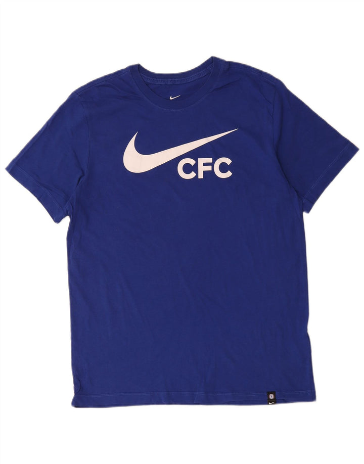 Nike Herren-T-Shirt mit Grafik, mittelblaue Baumwolle