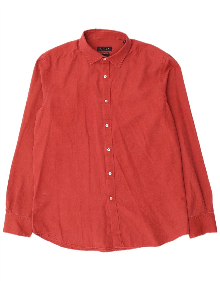 Massimo Dutti Herrenhemd XL, rote Baumwolle