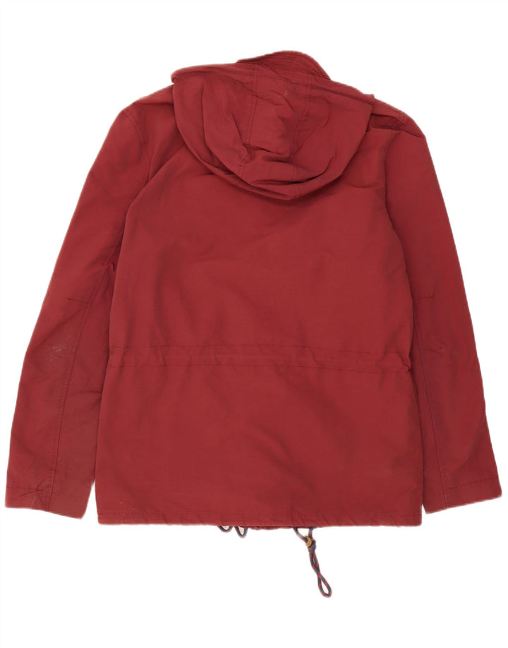 PENGUIN Mens Hooded Windbreaker Jacket UK 38 Medium Burgundy Vintage Penguin and Second-Hand Penguin from Messina Hembry 