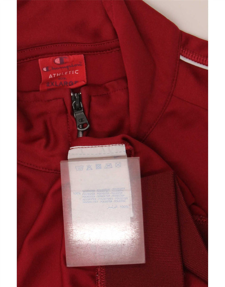 Champion Herren-Trainingsoberteil, Jacke, 2XL, rotes Farbblock-Polyester