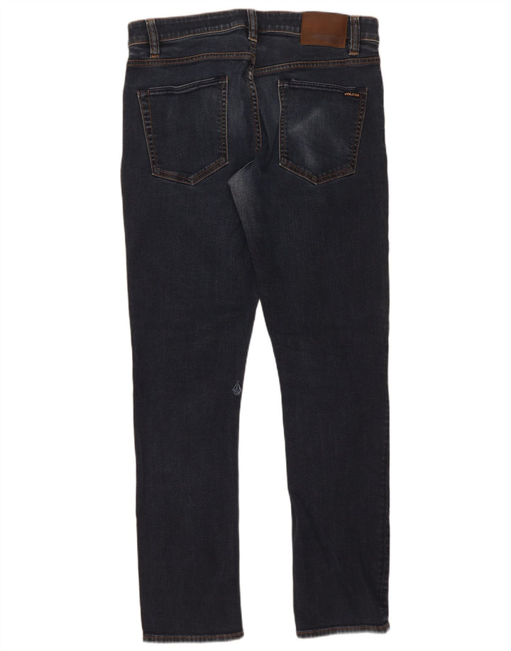 Volcom Herren Vorta Slim Straight Jeans W32 L31 Marineblau Baumwolle