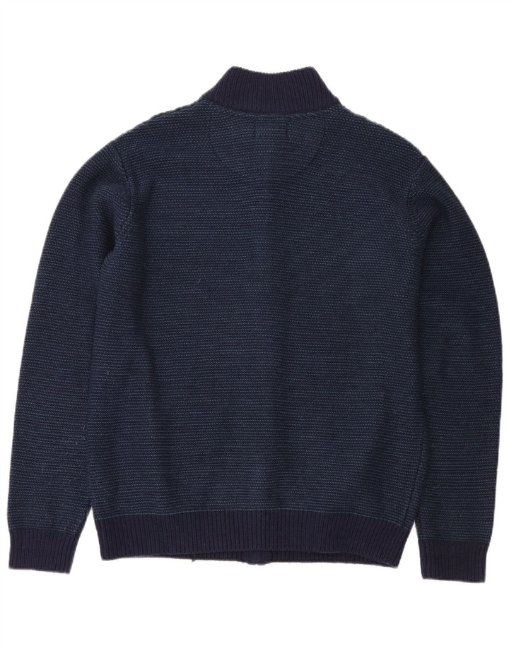 Marks & Spencer Herren-Strickjacke mit normaler Passform, Mittelblau, Acryl