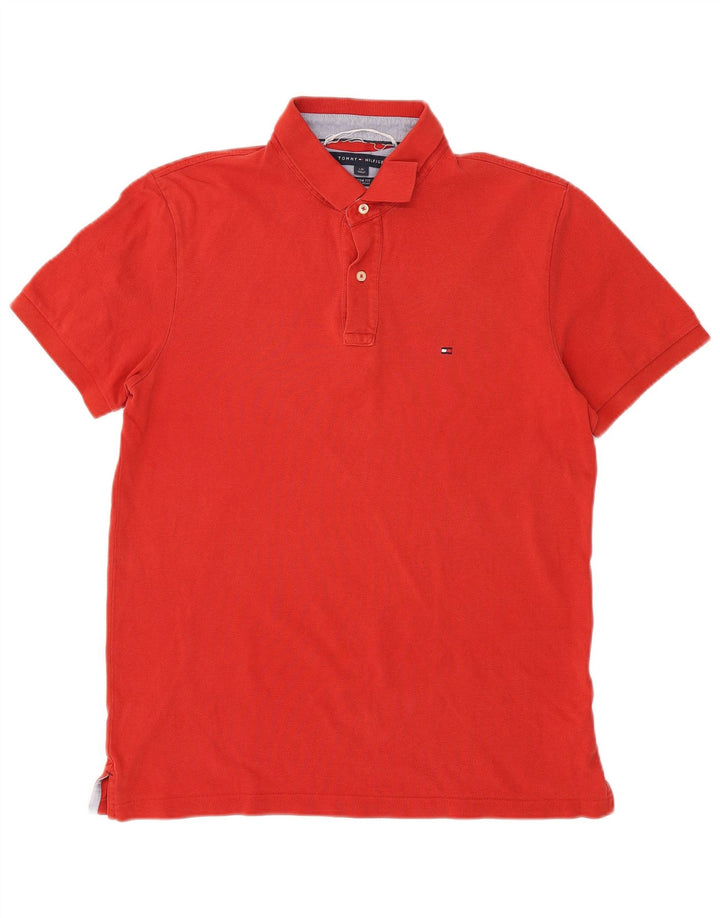 TOMMY HILFIGER Herren Poloshirt mit individueller Passform, Größe L, Rot