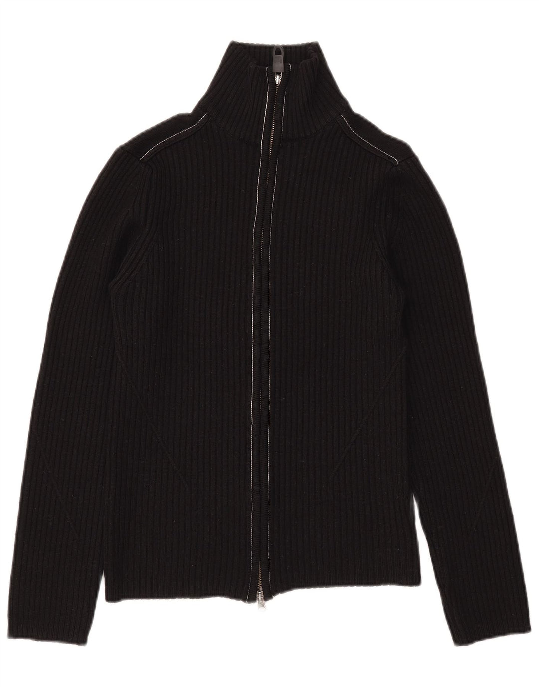 Lee Damen-Cardigan-Pullover UK 14 Mittelschwarze Merinowolle