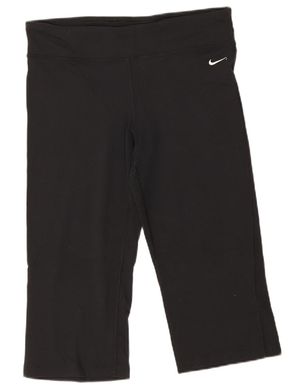 Nike Damen Dri Fit Capri Leggings UK 14 Mittelschwarzes Nylon