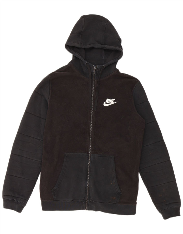 NIKE Herren-Kapuzenpullover mit Reißverschluss, mittelschwarz, Baumwolle