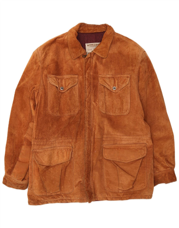 Vintage Herren Wildleder Windjacke UK 38 Mittelbraun